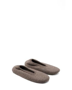 Mango Chunky Cashmere Slipper - Gray