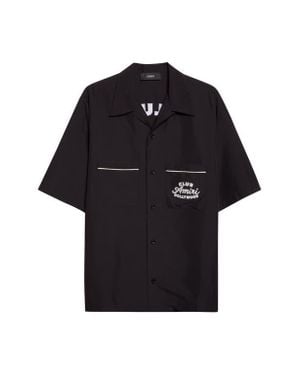 Amiri Club Embroidered Camp Shirt - Black