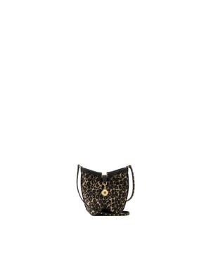 Lanvin Catch By Small Raffia Bucket Bag - Black