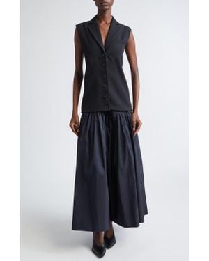 DIOTIMA Convertible Wool & Silk Faille Waistcoat Dress - Blue