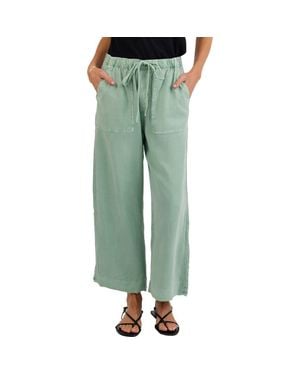 Bella Dahl Easy Pocket Crop Wide Leg Pants - Green