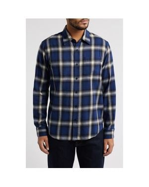 AG Jeans Aiden Plaid Button-Up Shirt - Blue