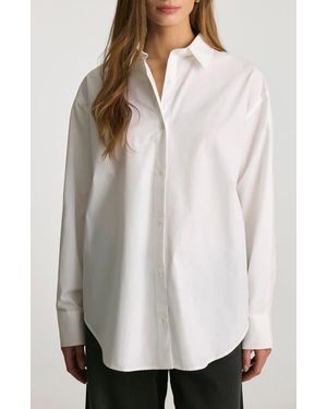 Mavi Relaxed Fit Cotton Button-Up Shirt - White