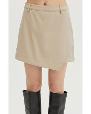 Crescent Wrap Mini Skort - Natural