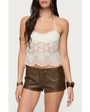Edikted Amarie Lace Halter Top - Brown