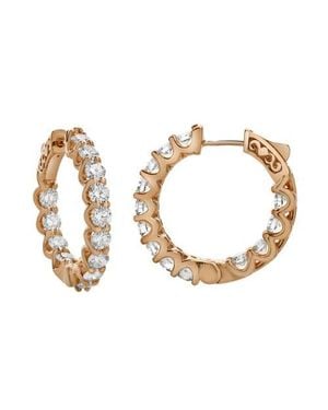 LuvMyJewelry Lilith 14K Diamond Hoop Earrings - Metallic