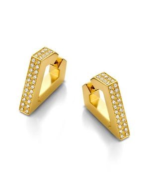 DRIES CRIEL Maxi Brute Diamond Huggie Hoop Earrings - Metallic