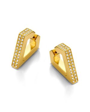 DRIES CRIEL Maxi Brute Diamond Huggie Hoop Earrings - Metallic