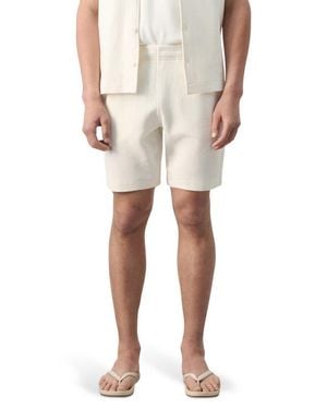 Mango Slim Fit Cotton Waffle Pull-On Shorts - Natural