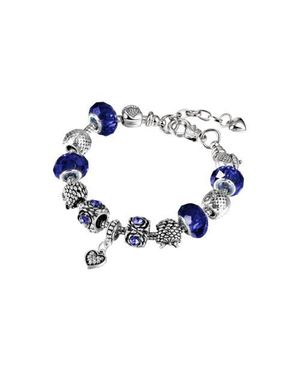Donatello Gian Heart Charm Bracelet - Blue
