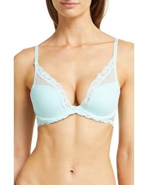 Natori Feathers Plunge T-Shirt Basics Bra - Blue