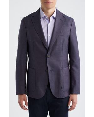 BOSS Hanry Slim Fit Textured Virgin Wool Sport Coat - Blue
