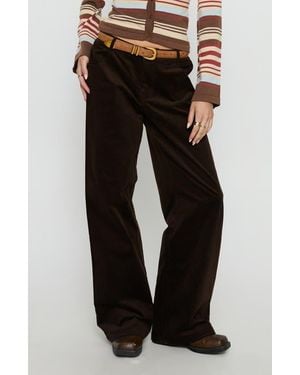 Princess Polly Kenza Wide Leg Corduroy Pants - Black