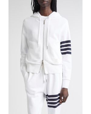 Thom Browne Classic 4-Bar Cotton French Terry Zip Hoodie - Blue