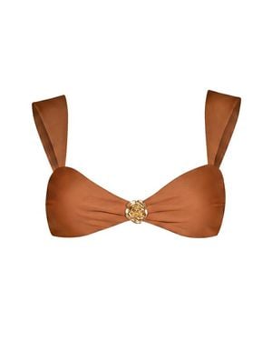 BrunnaCo The Segara High-Cut Recycled Bikini Top - Brown