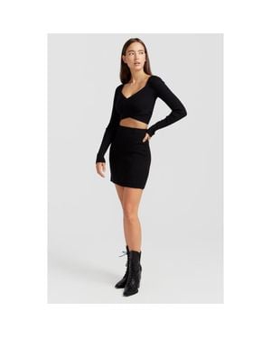 Belle & Bloom C'Est Belle Knit Mini Skirt - Black