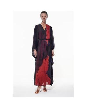 eem Belted Printed Kaftan - Red