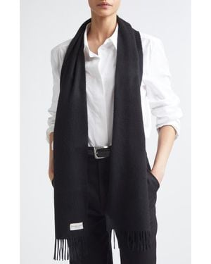 Johnstons of Elgin Cashmere Fringe Scarf - Black