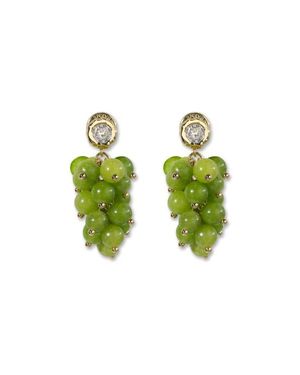 Classicharms Olivia Cascade Cluster Peridot Bead Drop Earrings - Green