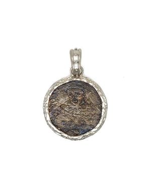 Armenta Monk Coin Pendant Charm - Metallic