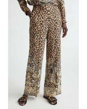 Etro Straight Leg Silk Pants - Natural