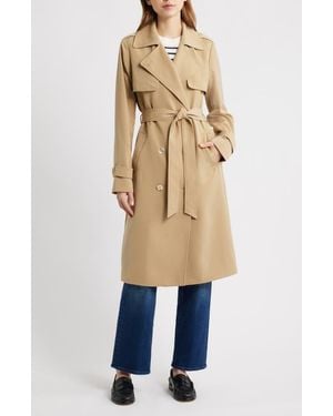 Michael Kors Drapery Tie Waist Trench Coat - Natural