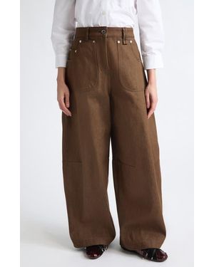 Simone Rocha Utility Curve Wide Leg Jeans - Brown