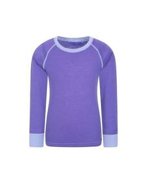 Mountain Warehouse Childrens/Kids Merino Ii Contrast Round Neck Base Layer Top - Purple