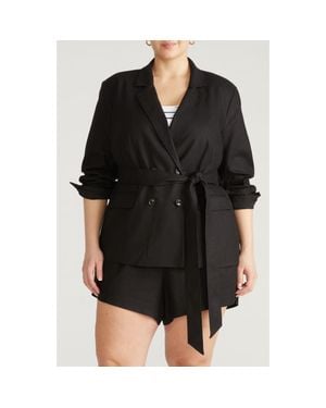 UNIVERSAL STANDARD Henning Belted Blazer - Black