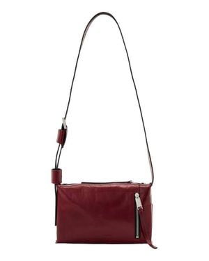 AllSaints Alba Shine Leather Crossbody Bag - Red