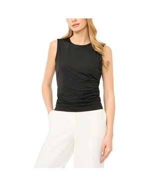 Halogen® Ruched Sleeveless Top - Black