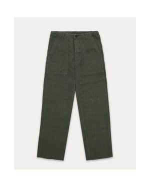 Fortela Newfatiguetv Fatigue Linen Pants - Green