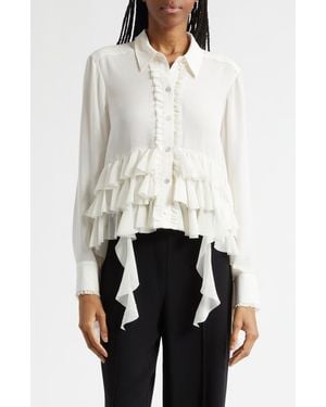 Cinq À Sept Nori Ruffle Shirt - White