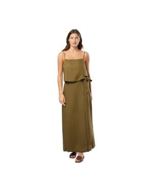 Onia Air Linen Maxi Wrap Skirt - Green