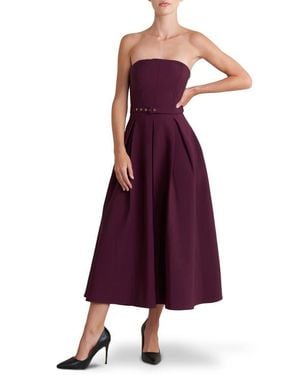 FREEMARKET Belted Strapless Midi Dress - Purple