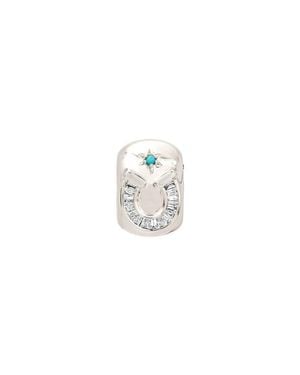 Adina Reyter Diamond Horseshoe Lucky Big Bead Charm - White