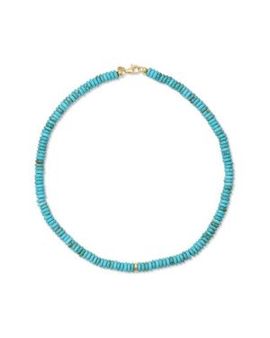 EF Collection Semiprecious Stone Rondelle Bead Necklace - Blue