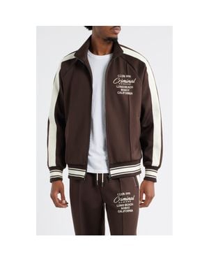 Criminal Damage Pintuck Track Jacket - Brown