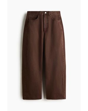 H&M Barrel Regular Waist Jeans - Brown