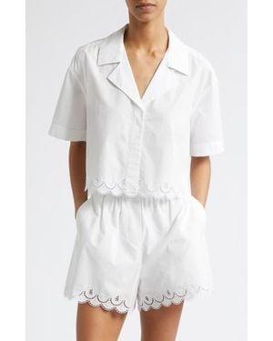 A.L.C. Gabrielle Eyelet Embroidery Woven Shirt - White