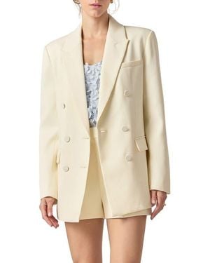 English Factory Double Breasted Jacket - Natural