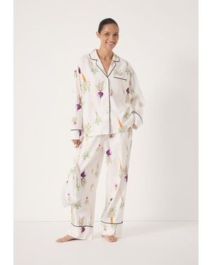 Hush Long Sleeve Brushed Cotton Pajamas - Natural