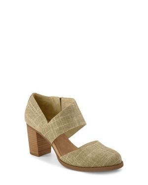 TOMS Milan Nova Block Heel Pump - Metallic