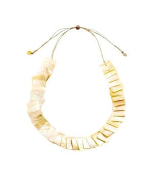 LIKHÂ Playa Square Tiles Mother-Of-Pearl Necklace - Metallic