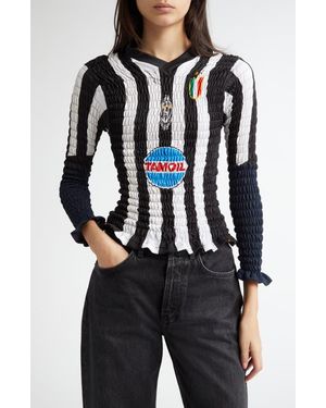 Conner Ives Shirred Soccer Jersey - Black