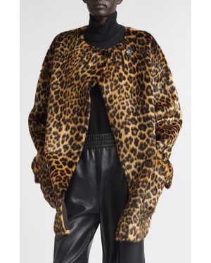 Stand Studio Nerissa Leopard Spot Faux Fur Jacket - Brown