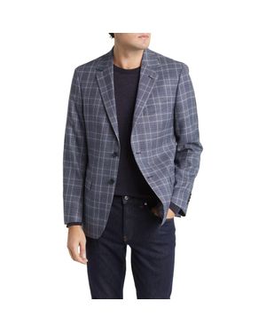 Daniel Hechter Plaid Wool Blazer - Blue