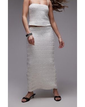 TOPSHOP Sequin Midi Skirt - Gray