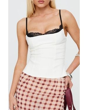 Princess Polly Renaissance Mixed Media Corset Top - White
