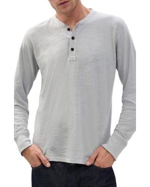 Rag & Bone Classic Flame Slub Cotton Henley - Gray